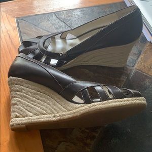 Ann Taylor Loft brown wedge sandals